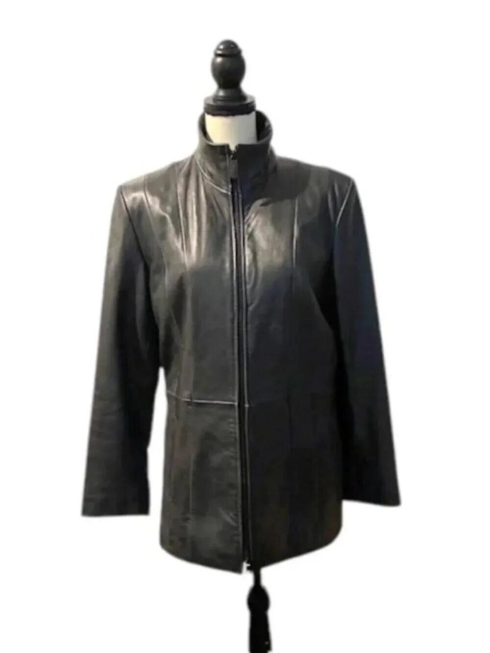 Woman’s Black Leather Jacket Kenneth Cole Reaction Large
